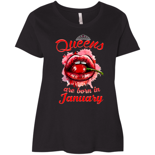 Queens Are Born In January T-Shirt Sexy Lip